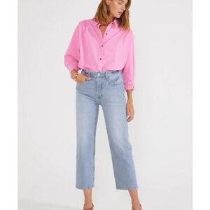 Etica Oceane Pleated Shirt In Hot Pink